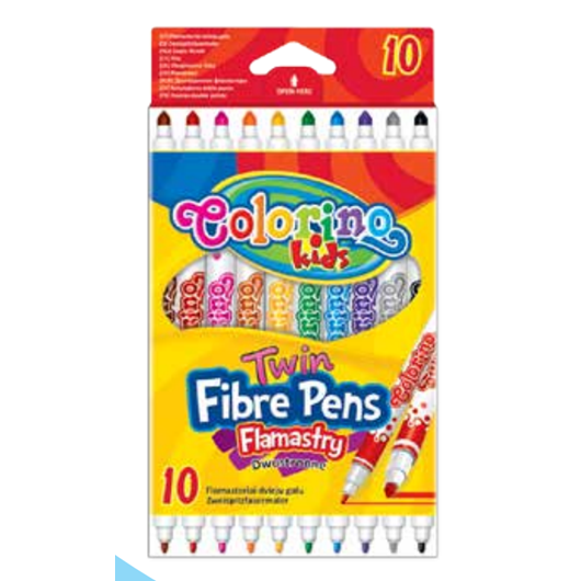 Double colour Fibre Pen 10 pcs